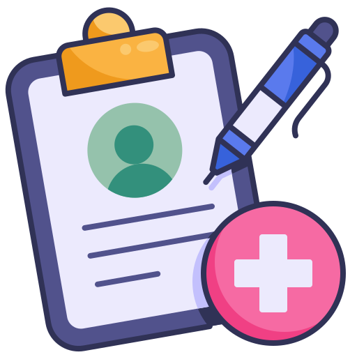 SheCare medical report icon showing health records and wellness tracking.