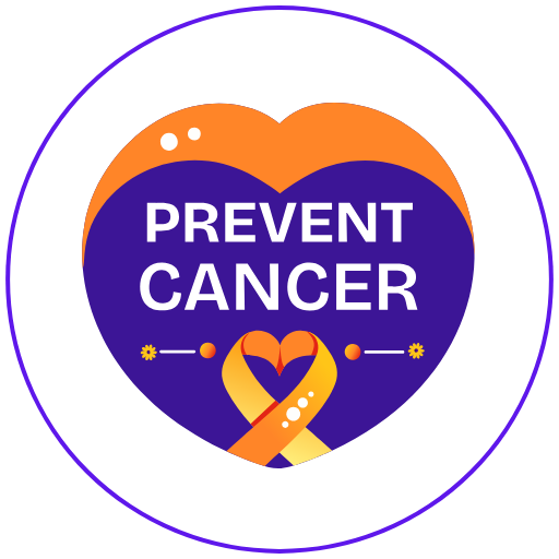 SheCare360 image showing cancer prevention tips with icons and health symbols.