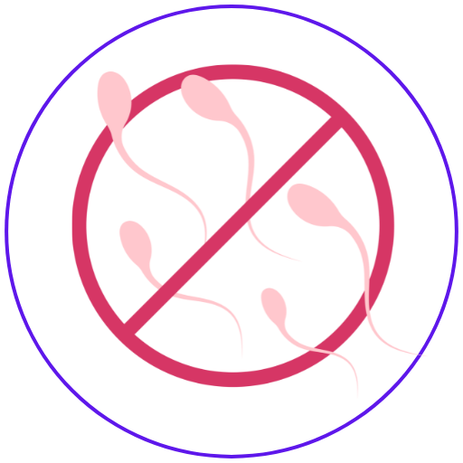Icon showing IVF process with caution tag.