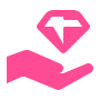 A picture show diamond care icon.